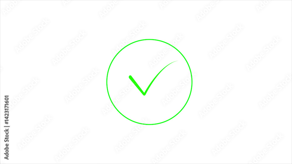 Poster green checkmark icon in a circle symbolizing success or validation