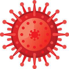 Vector illustration of a red virus.