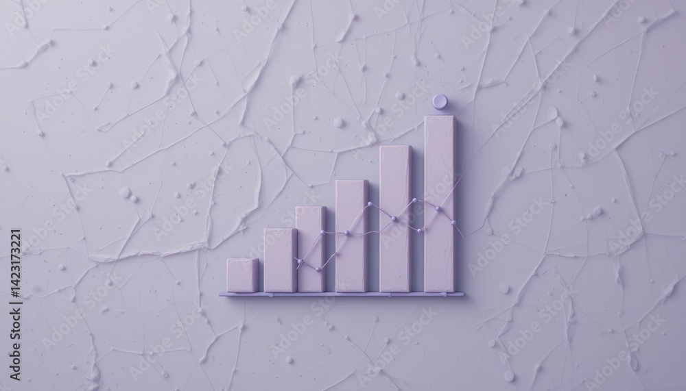 Poster analyzing growth trends in financial data visualization office space graph representation digital en