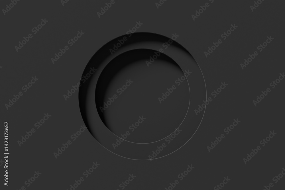 Aufkleber concentric black circles creating a tunnel effect on dark gray background