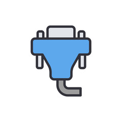 Display adapter colored icons, minimalist vector illustration ,simple transparent graphic element .Isolated on white background