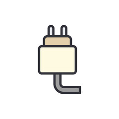 Cable adapter colored icons, minimalist vector illustration ,simple transparent graphic element .Isolated on white background