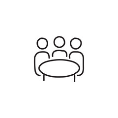 vector illustration of meeting icon elements in one line style