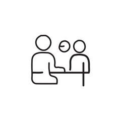 vector illustration of meeting icon elements in one line style