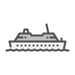 Obraz premium cruise ship filled outline icon. luxury ship color line illustration.