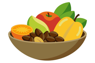 Tropical Snack Bowl with Mango and Mixed Nuts