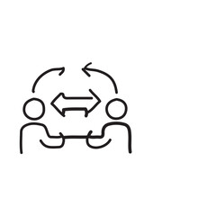 vector illustration of meeting icon elements in one line style