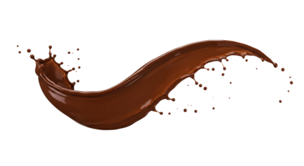 Dark chocolate splash 3d rendering.