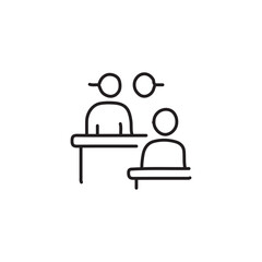 vector illustration of meeting icon elements in one line style