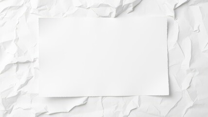 Crumpled white paper texture background with shadow, white background, blank background