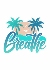 Fototapeta premium summer holiday vector illustration t-shirt