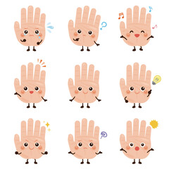 手のキャラクター　表情セット