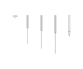 Acupuncture needles, alternative medicine, line icon. Body therapy and spa, wellness and acupressure. Vector illustration