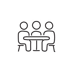 vector illustration of meeting icon elements in one line style