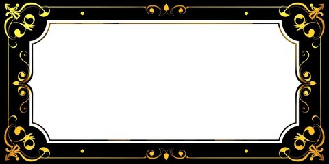 Elegant and luxurious gold and black VIP invitation design with ornate patterns and stylish typography, classy, black