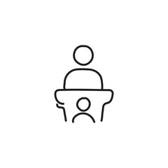 vector illustration of meeting icon elements in one line style