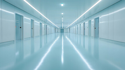 Obraz premium Clean modern interior hallway with doors