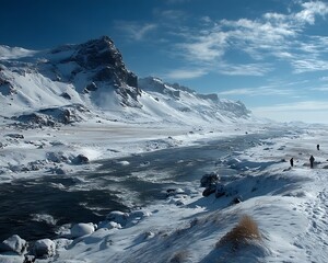 Winter Iceland River Valley
