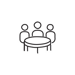 vector illustration of meeting icon elements in one line style