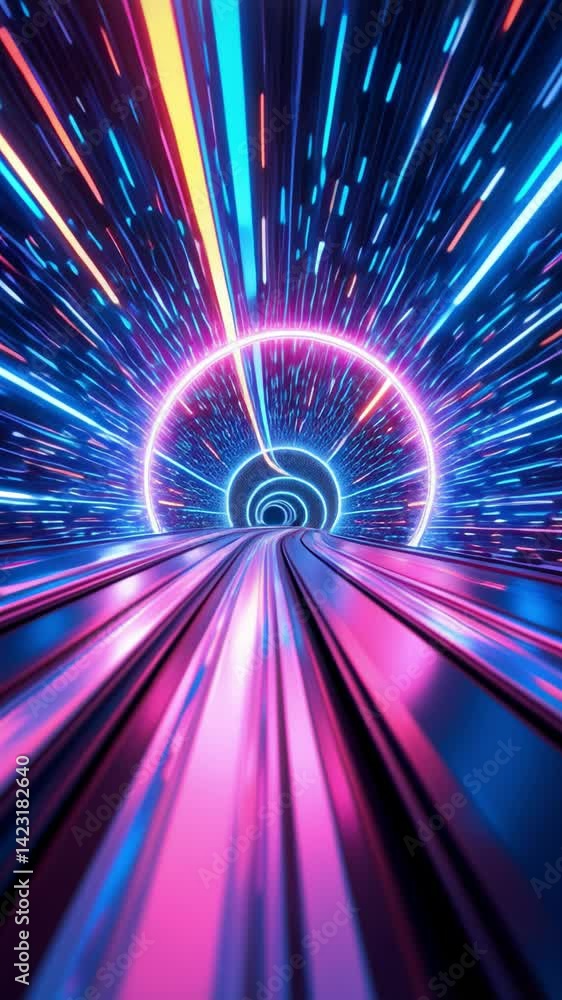 Aufkleber abstract speed of light tunnel