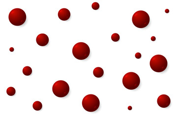 3D Red Ball On White Background. Abstract Business Wallpaper. Vector Illustration