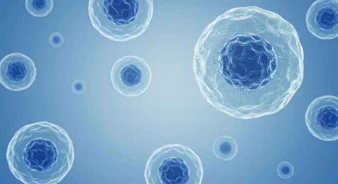 3d rendering of Human cell or Embryonic stem cell microscope background.