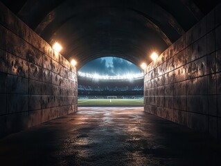 Dark tunnel stadium entrance
