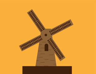 Fototapeta premium a windmill on an orange background,