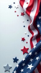 Abstract patriotic background with gray American flag elements, stars and stripes pattern, patriotic, american, grunge