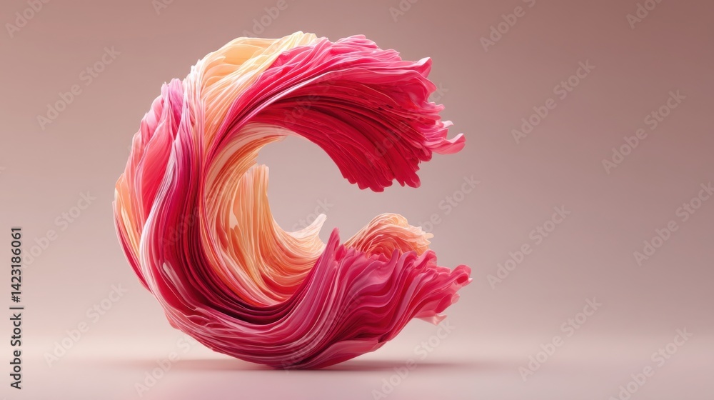Poster colorful swirl representing an app icon forming out of flowing lines in a dynamic and creative marke