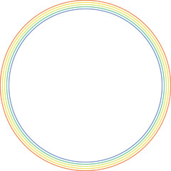 五線譜の線で虹色の丸いフレームの素材