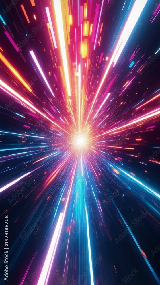 Aufkleber abstract colourful light trail creative cosmic background. explosion, hyper jump into another galaxy