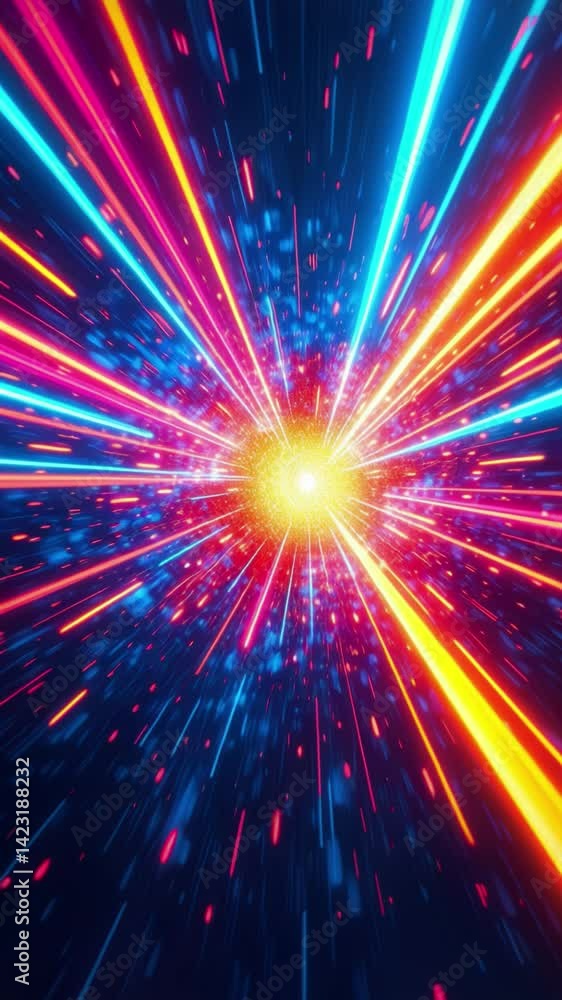 Aufkleber abstract colourful light trail creative cosmic background. explosion, hyper jump into another galaxy
