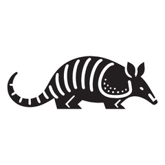 Bold animal graphic featuring silhouette of armadillo – armadillo silhouette – armadillo vector – armadillo illustration – silhouette of armadillo – armadillo icon

