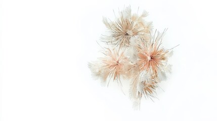 Obraz premium Pastel Floral Elements on White Background