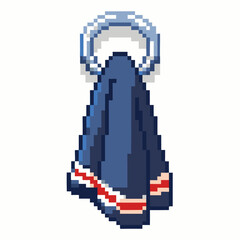 Obraz premium Pixel Art Towel on Ring Retro Style Graphic Design Element