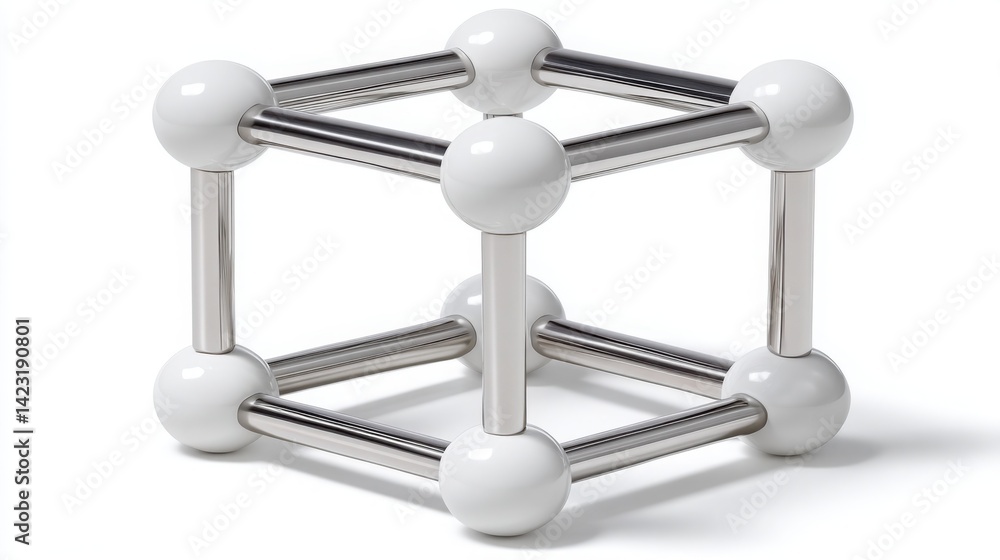 Poster a molecular model representing complex structures and connections in a conceptual visualization of s