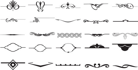 set of different decorative elements. design elements for tattoo, decoration, web page.