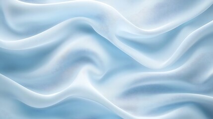 Fototapeta premium Soft Blue Fabric Draped in Gentle Waves