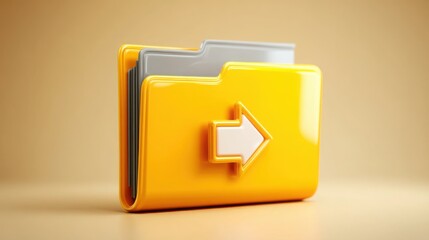 Concept of data flow with arrow pointing up into a folder signifying smart file management and data access