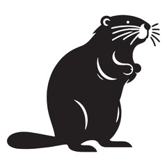 Silhouette of beaver featuring clean symmetry in vector format – beaver silhouette – beaver vector – beaver illustration – silhouette of beaver – beaver icon

