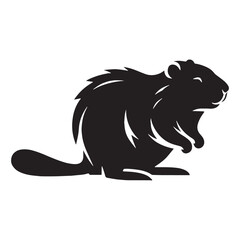 Icon-based beaver silhouette perfect for clean vector templates – beaver silhouette – beaver vector – beaver illustration – silhouette of beaver – beaver icon

