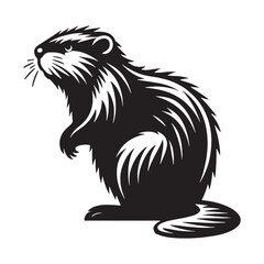 Thick stroke silhouette beaver for vector-based applications – beaver silhouette – beaver vector – beaver illustration – silhouette of beaver – beaver icon

