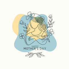 mother's day vector illustration to wish mom and celebrate the day worldwide 