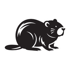 Minimal silhouette of beaver with modern design aesthetics – beaver silhouette – beaver vector – beaver illustration – silhouette of beaver – beaver icon

