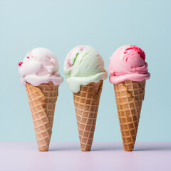Stock photo of ice cream summer vibes plain background
