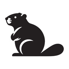 High contrast beaver silhouette for clean vector presentation – beaver silhouette – beaver vector – beaver illustration – silhouette of beaver – beaver icon

