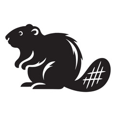Dynamic beaver form in bold silhouette with modern vector style – beaver silhouette – beaver vector – beaver illustration – silhouette of beaver – beaver icon

