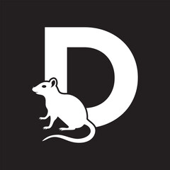 Initial Rat Logo Combine With Letter D Vector Template