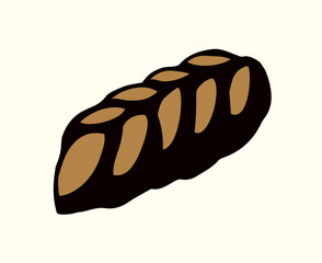 Vector drawing. Jewish braided bun